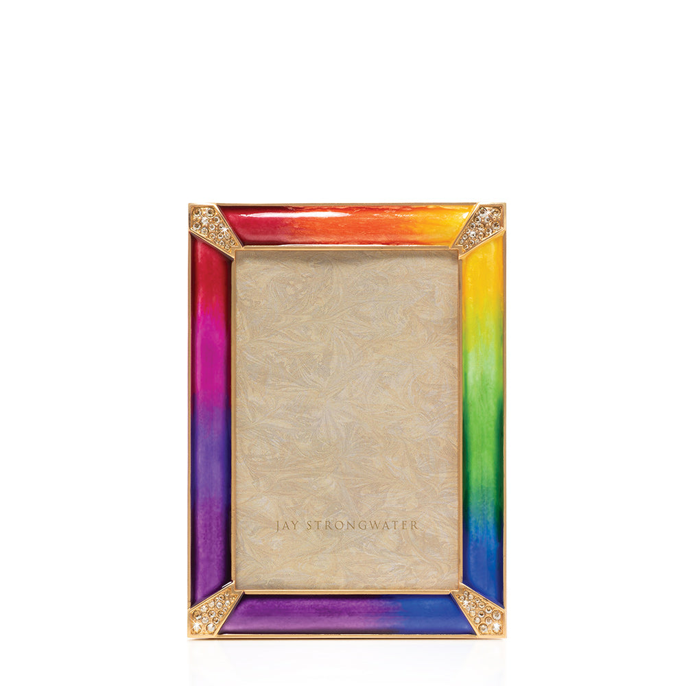 Leonard Pavé Corner 4" x 6" Frame - Rainbow