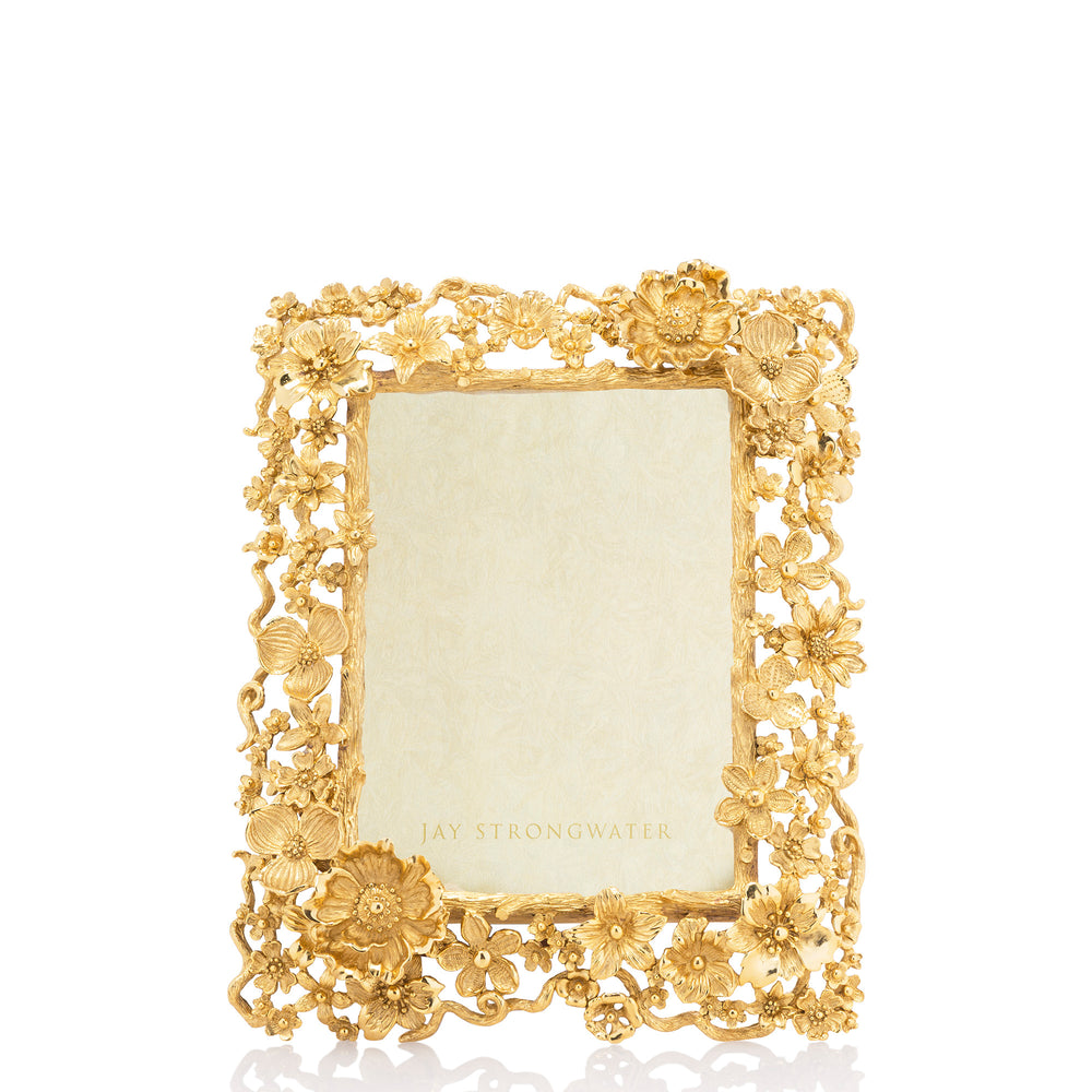 Ophelia Cluster Floral 5"x7" Frame - Gold