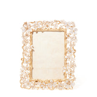 4" x 6" White and Gold Bejeweled Picture Frame