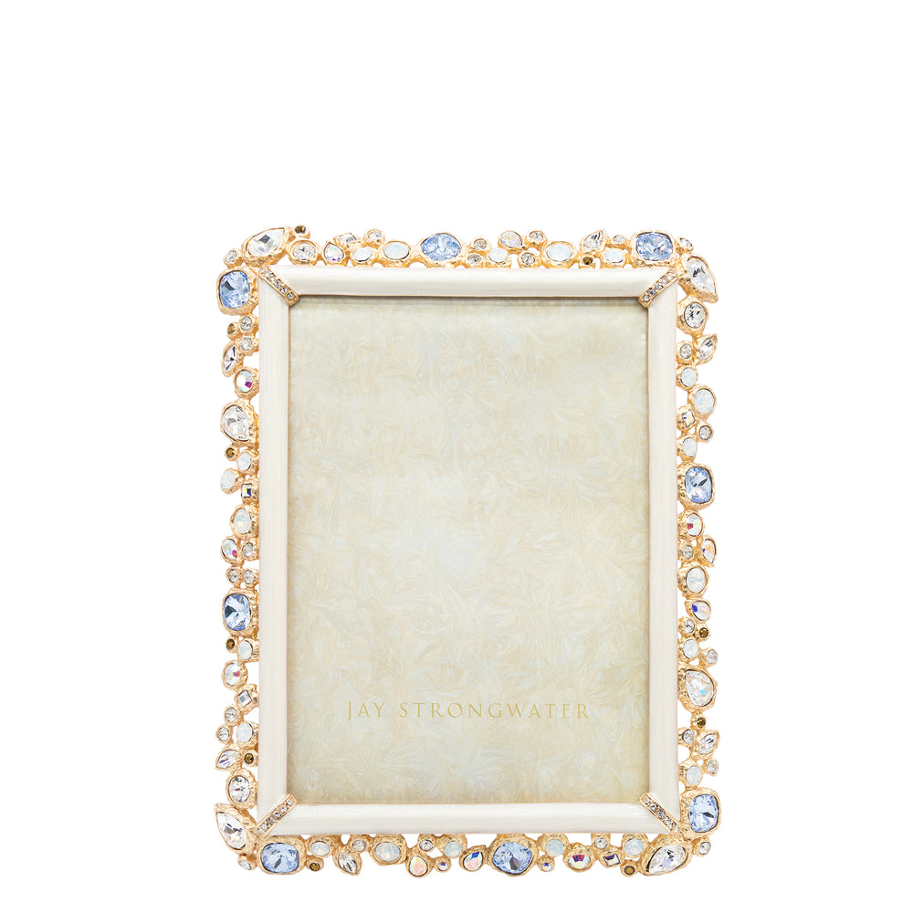 Leslie Bejeweled 5" x 7" Frame - White Opal