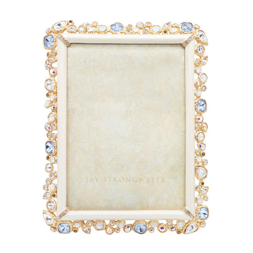 5" x 7" White Opal - Leslie Bejeweled Frame