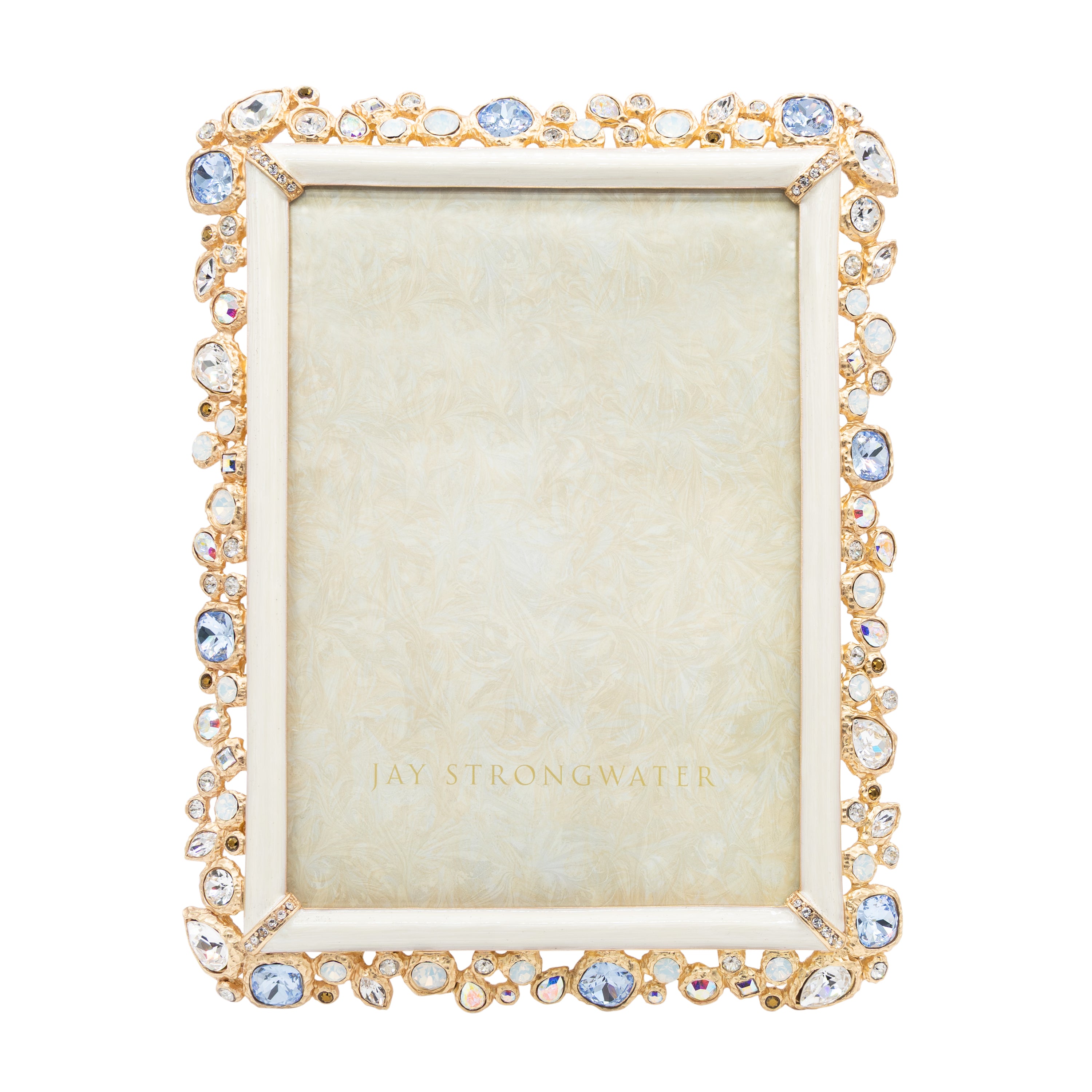 5" x 7" White Opal - Leslie Bejeweled Frame