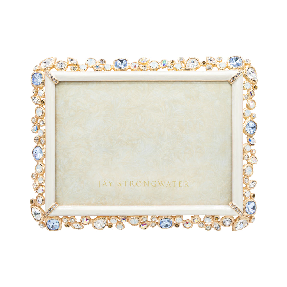 5" x 7" White Opal - Leslie Bejeweled Frame