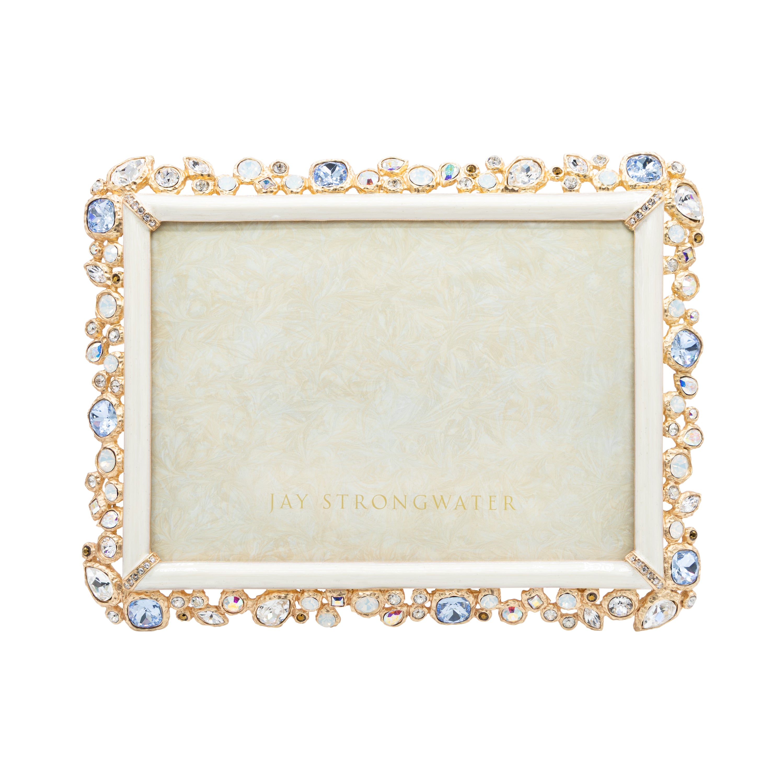 5" x 7" White Opal - Leslie Bejeweled Frame