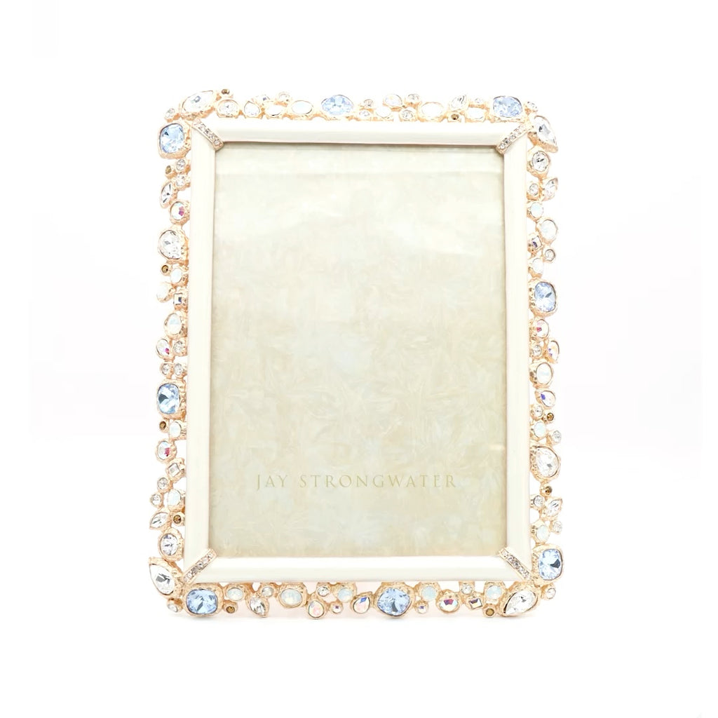 5" x 7" White Opal - Leslie Bejeweled Frame