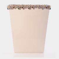 White - Bejeweled - Trash Bin