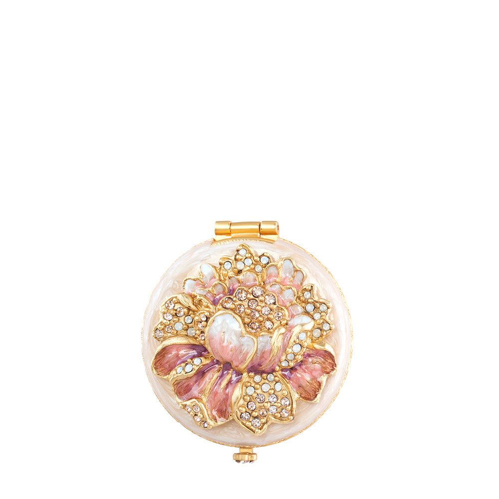 Pink Floral Compact Mirror 