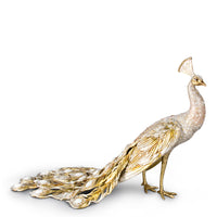 White and Gold Peacock Figurine - Table Decor 