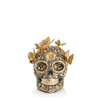 Skull with Butterflies Figurine 