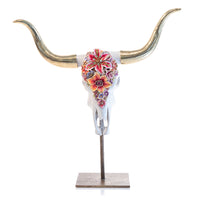 Floral Cow Skull Objet 