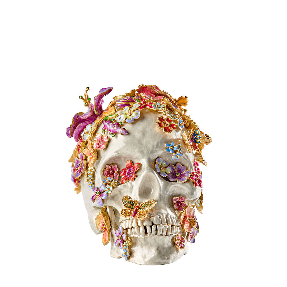 Floral Skull Figurine 