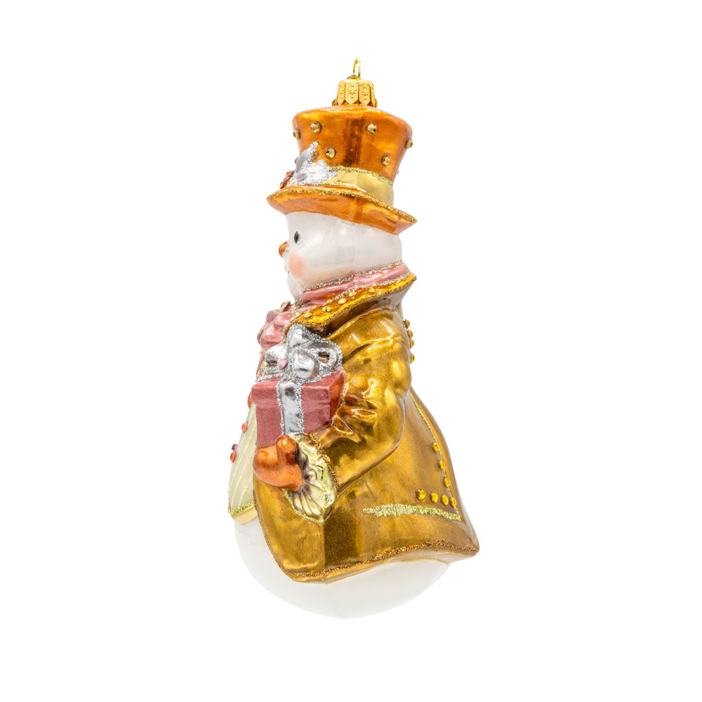 Metallic Gentleman Snowman Ornament