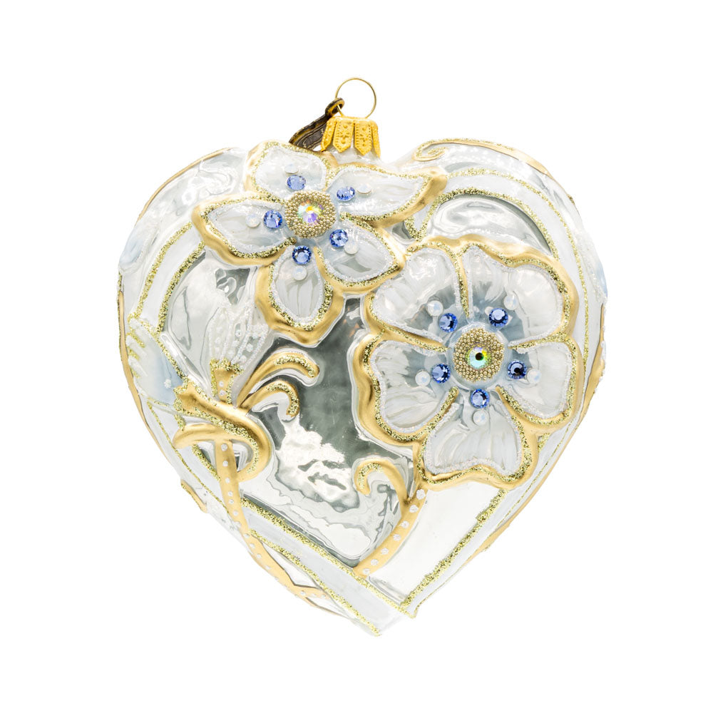 Floral Opal Heart Ornament