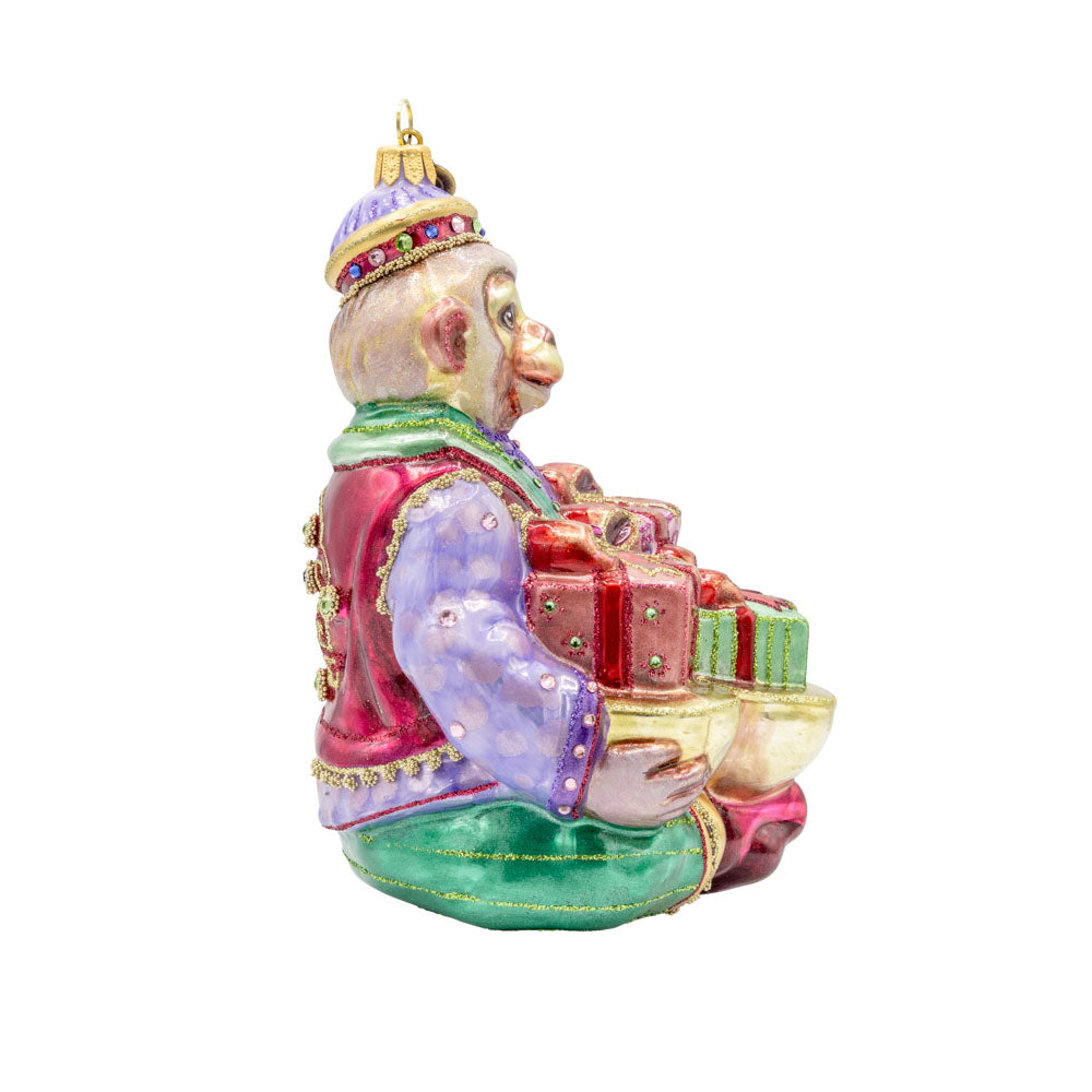 Monkey Bearing Gifts Ornament – Jay Strongwater