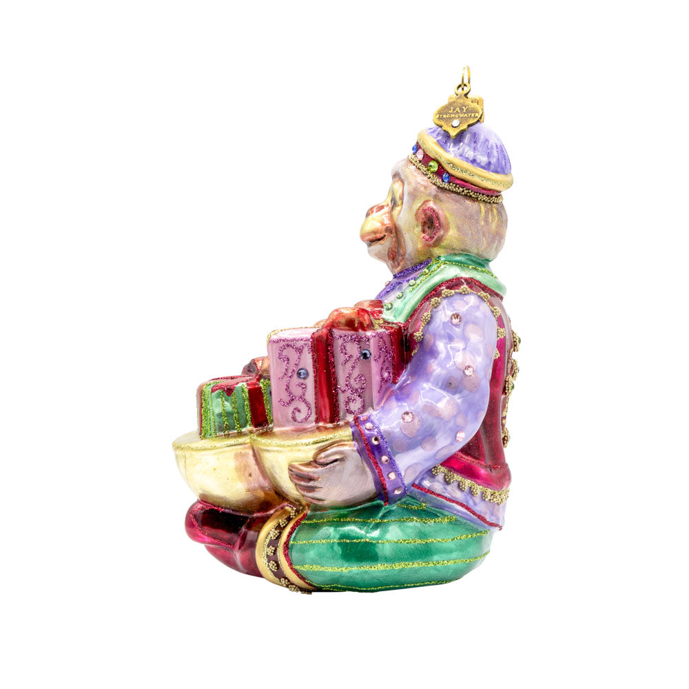 Monkey Bearing Gifts Ornament – Jay Strongwater