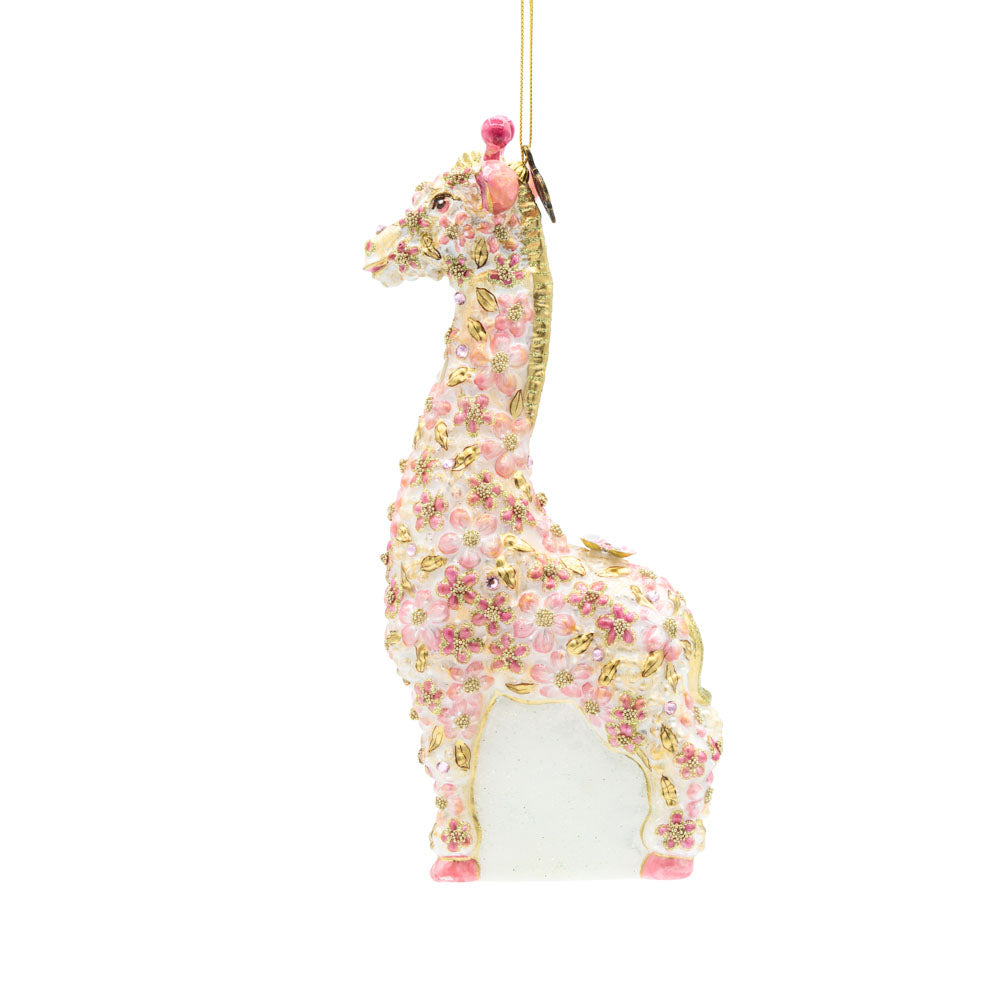 Pink Floral Giraffe Ornament