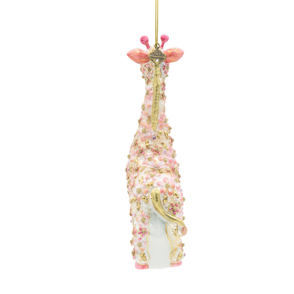 Pink Floral Giraffe Ornament