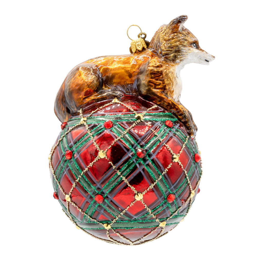 Plaid Fox Ornament
