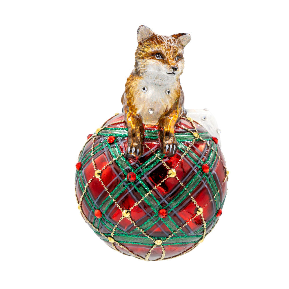 Plaid Fox Ornament