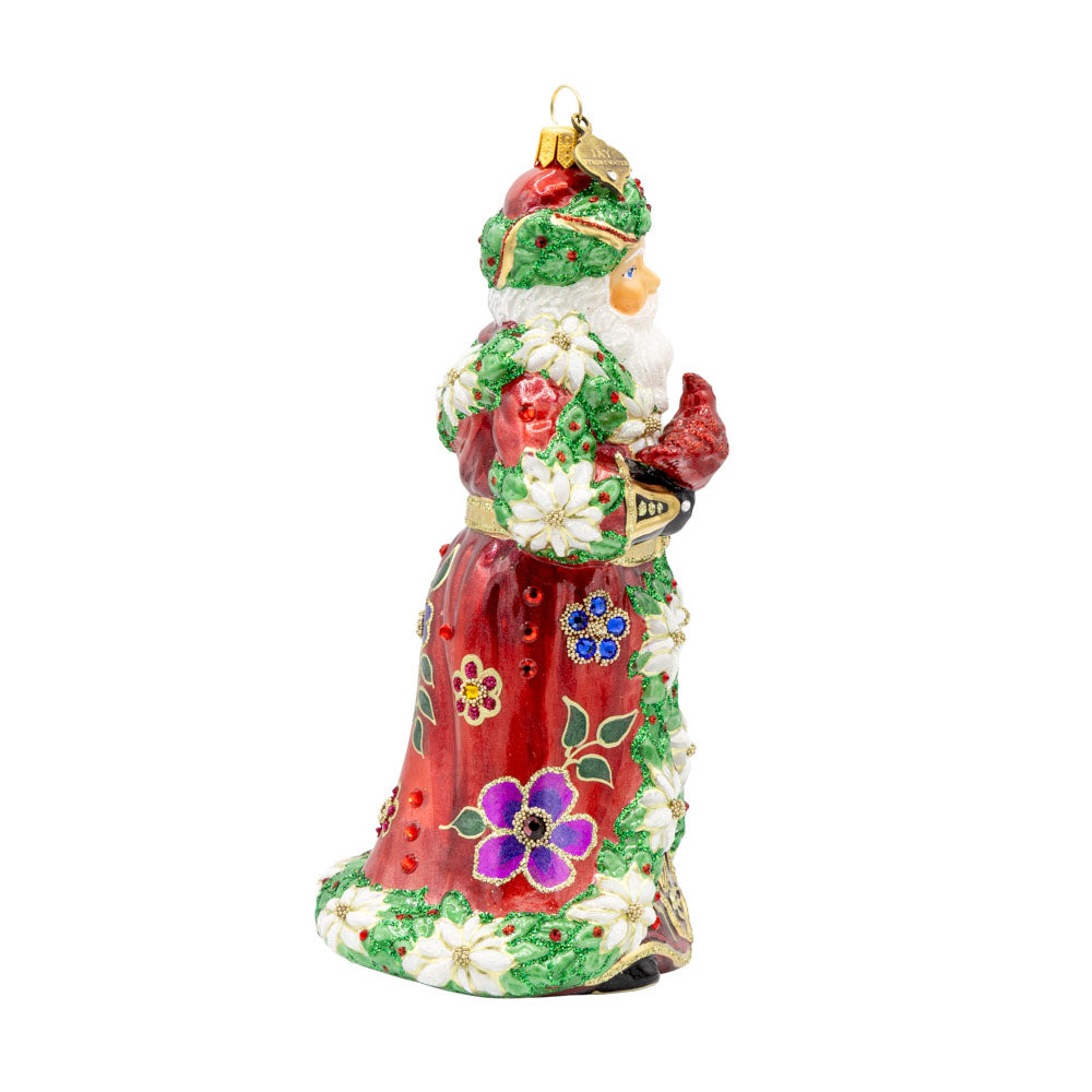 Floral Santa Ornament
