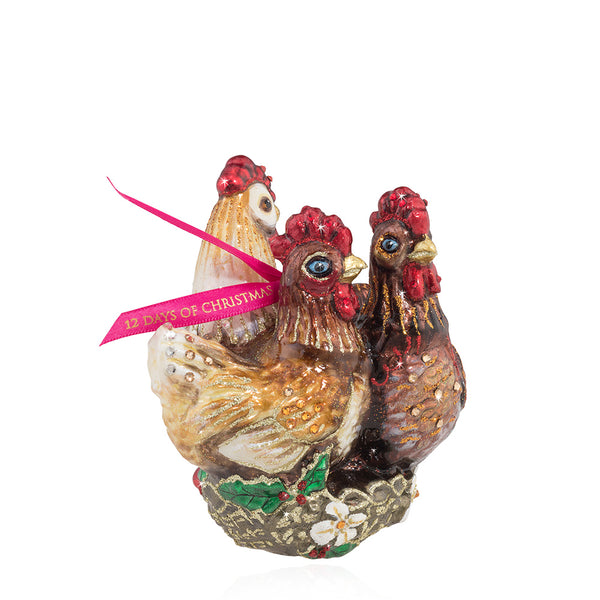 Three French Hens Ornament | Jay Strongwater