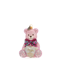 First Christmas Ornament - Pink Teddy Bear - Personalized 