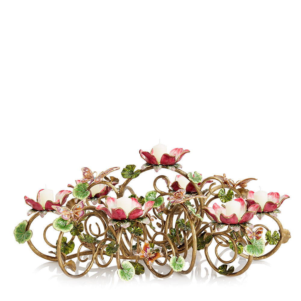 Jay Strongwater Claudine Floral & Butterfly Candelabra