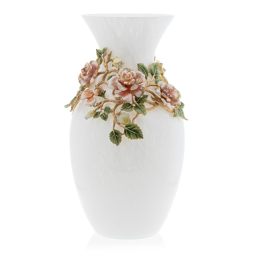 Rose - White Vase - Flower Vase 