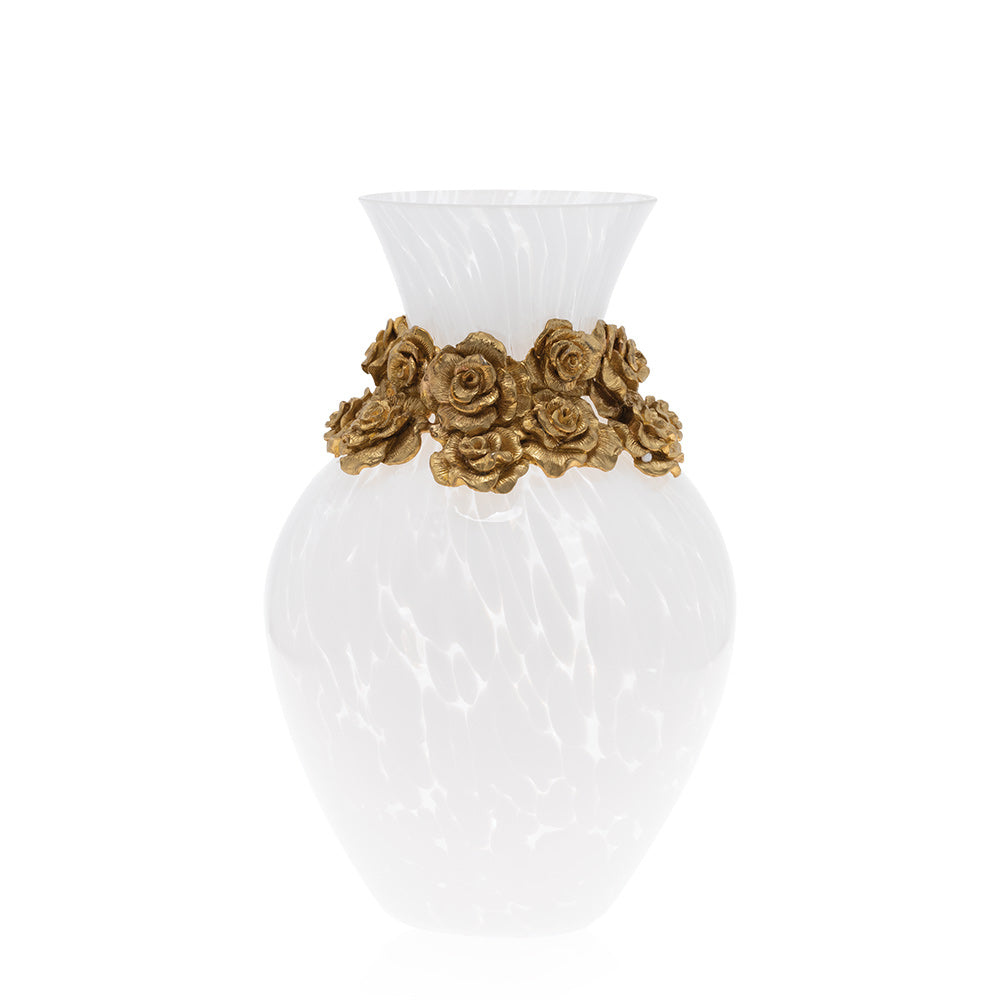 White Gold Flower Vase 