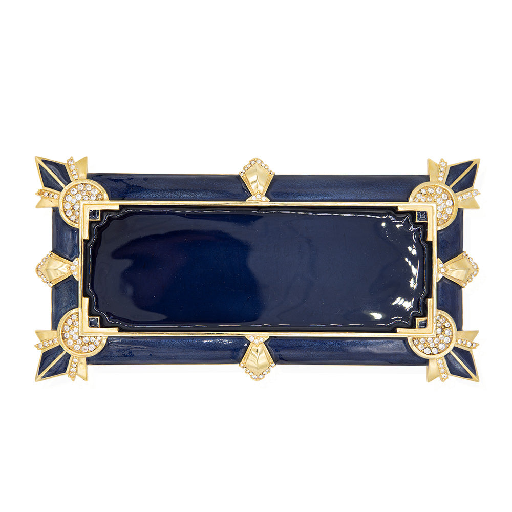 Charles Art Deco Tray - Delft Garden – Jay Strongwater