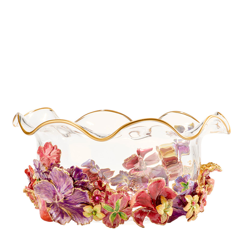 Glass Bowl - Pink Floral - Table Decor