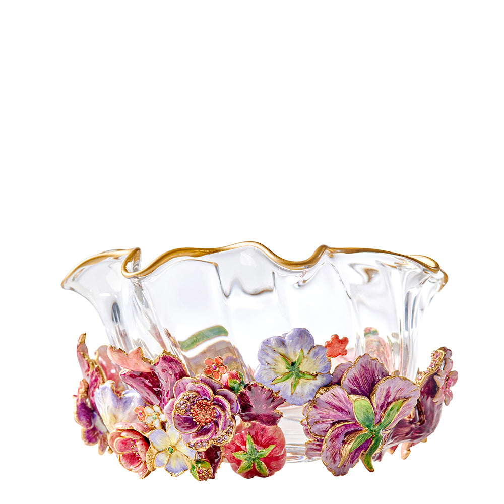 Glass Bowl - Pink Floral - Table Decor