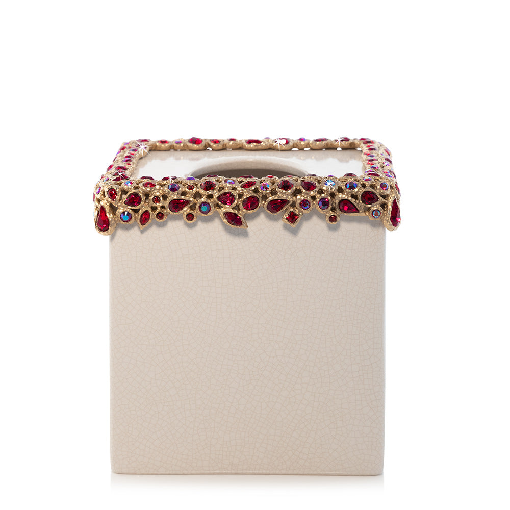 Emerson Bejeweled Tissue Box - Ruby