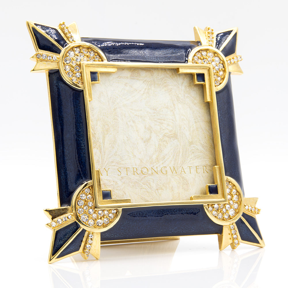 Dorothy 3 x 3 Art Deco Frame - Delft Garden – Jay Strongwater Dorothy 3 x 3 Art Deco Frame - Delft Garden – Jay Strongwater