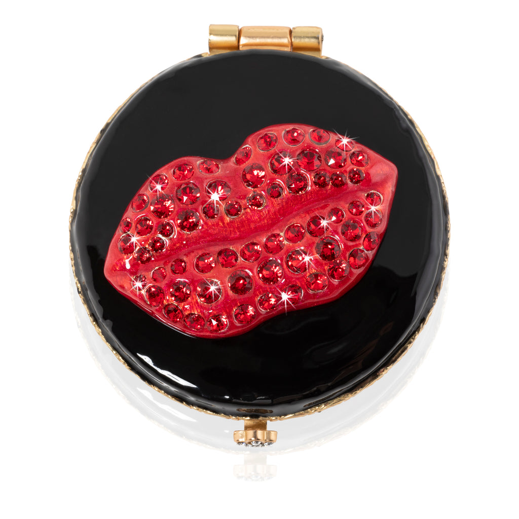 Jay Strongwater Monroe Lip Compact Black & Red.