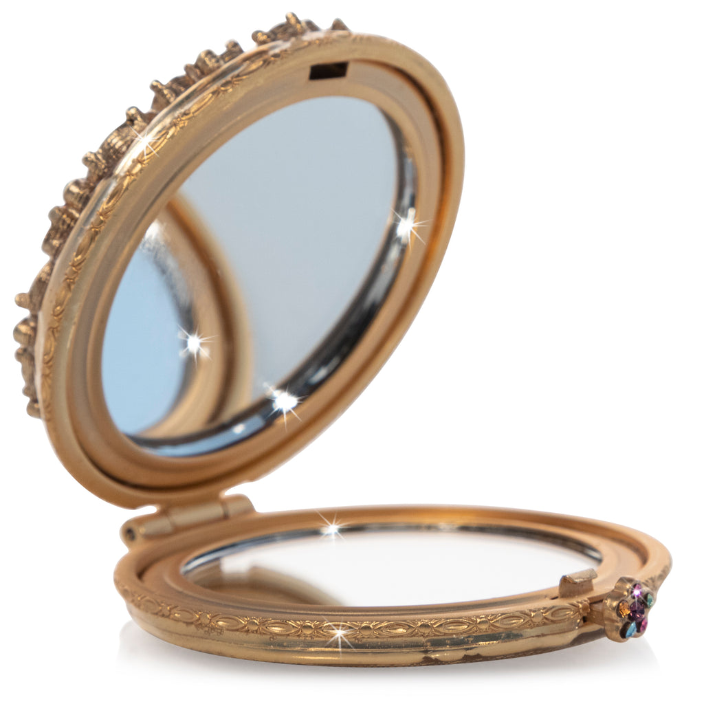 Jay Strongwater Helena Round Jeweled Compact.