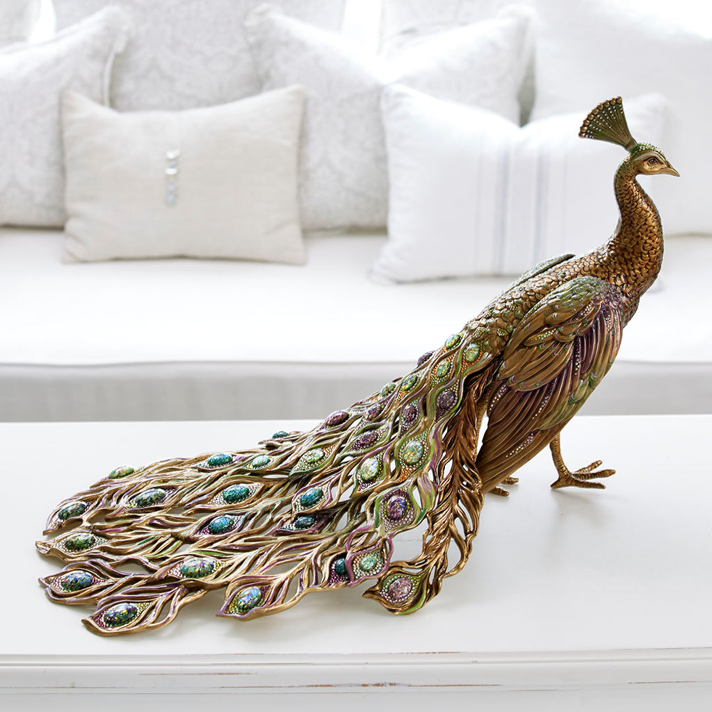 Thesues Grand Peacock Figurine