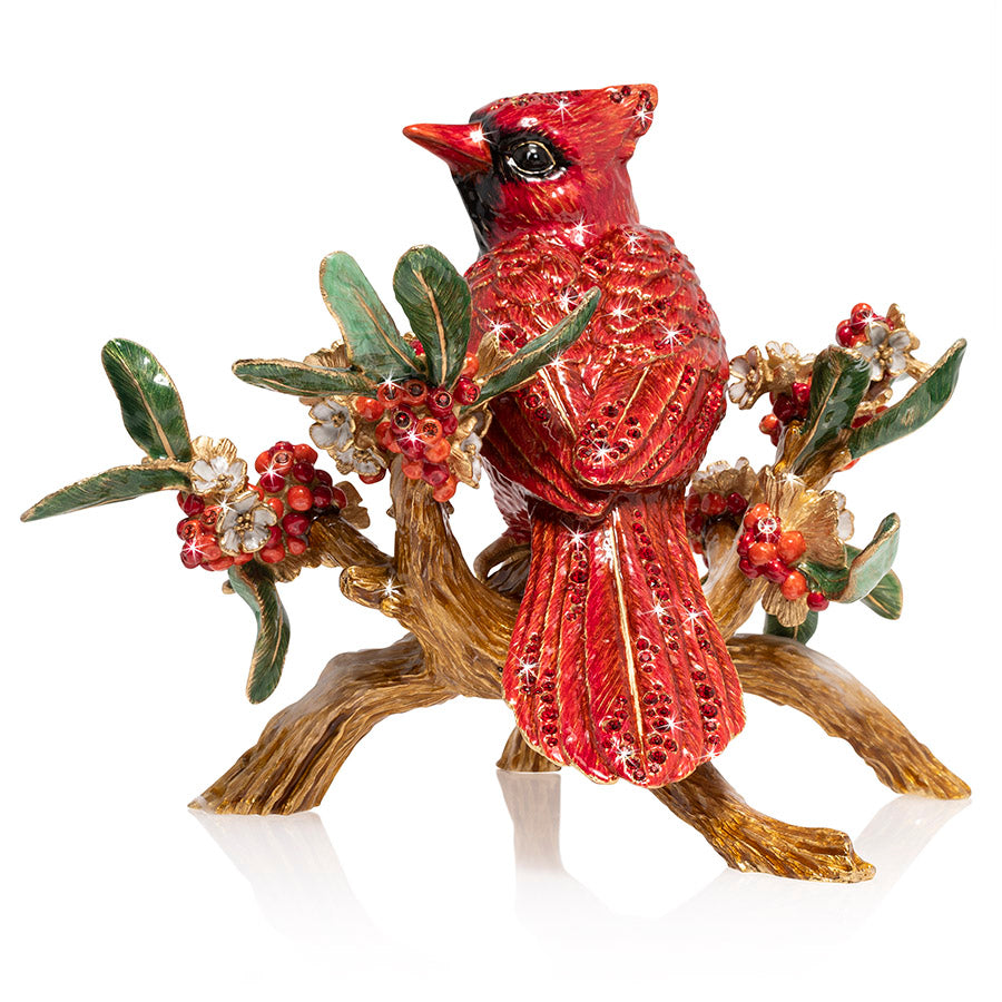 Red Cardinal On Branch Figurine – Jay Strongwater