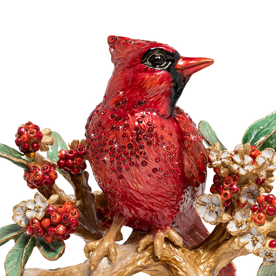 Red Cardinal On Branch Figurine – Jay Strongwater