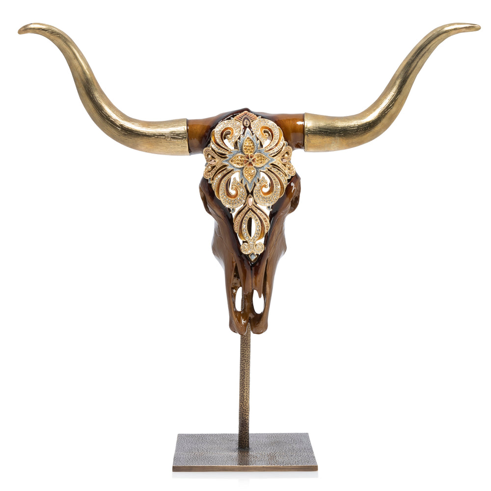 Gold - Cow Skull - Table Decor