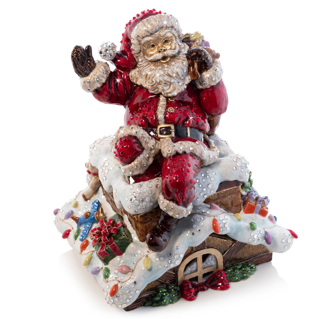 Rooftop Santa Music Figure - Holly Jolly Christmas