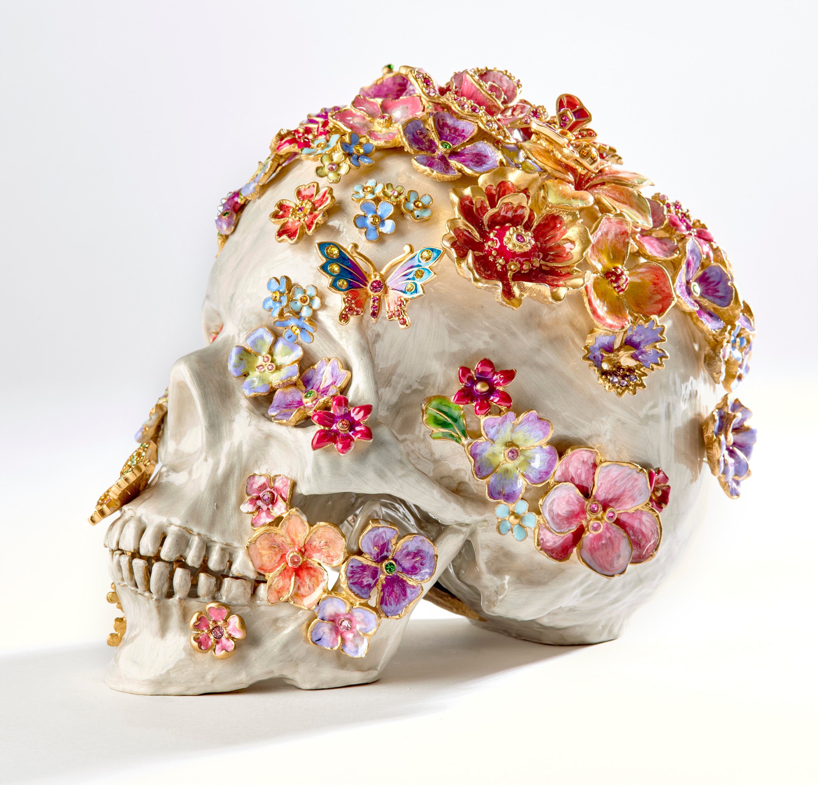 Floral Skull Figurine 