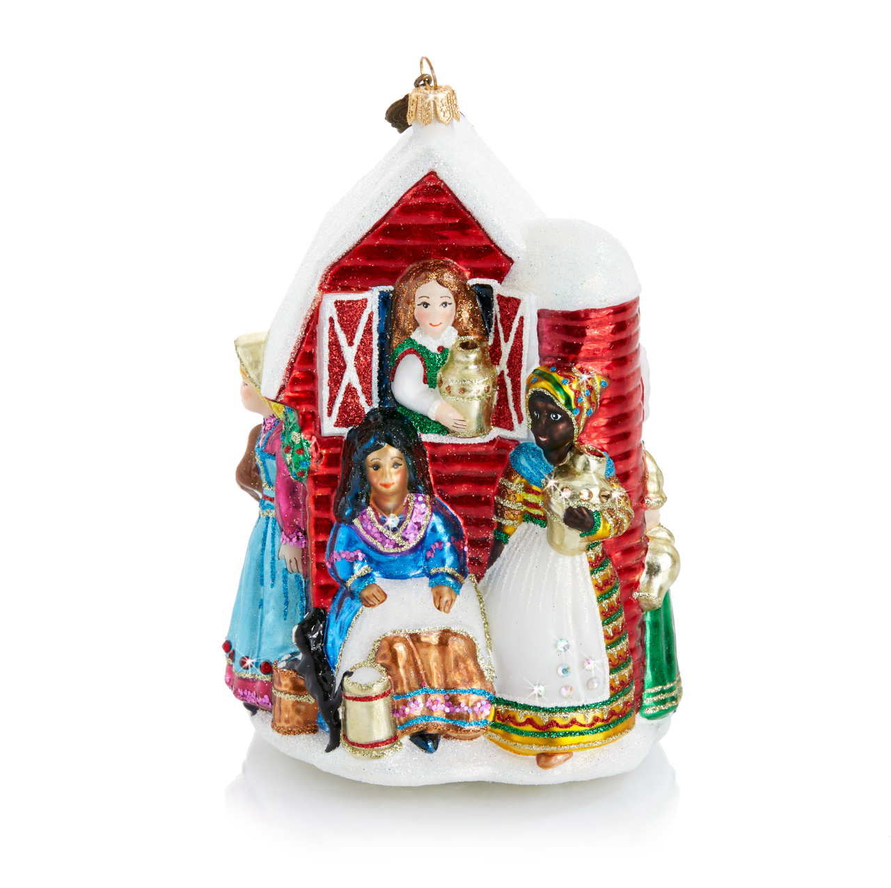 Eight Maids A-Milking Ornament | Jay Strongwater Eight Maids A-Milking Ornament | Jay Strongwater