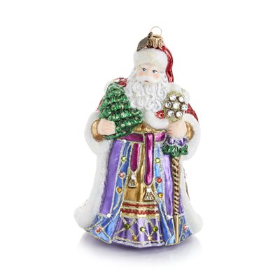 Jay Strongwater Victorian Santa Glass Ornament.