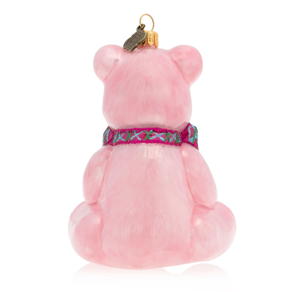 Baby's First Christmas Pink Teddy Bear Ornament