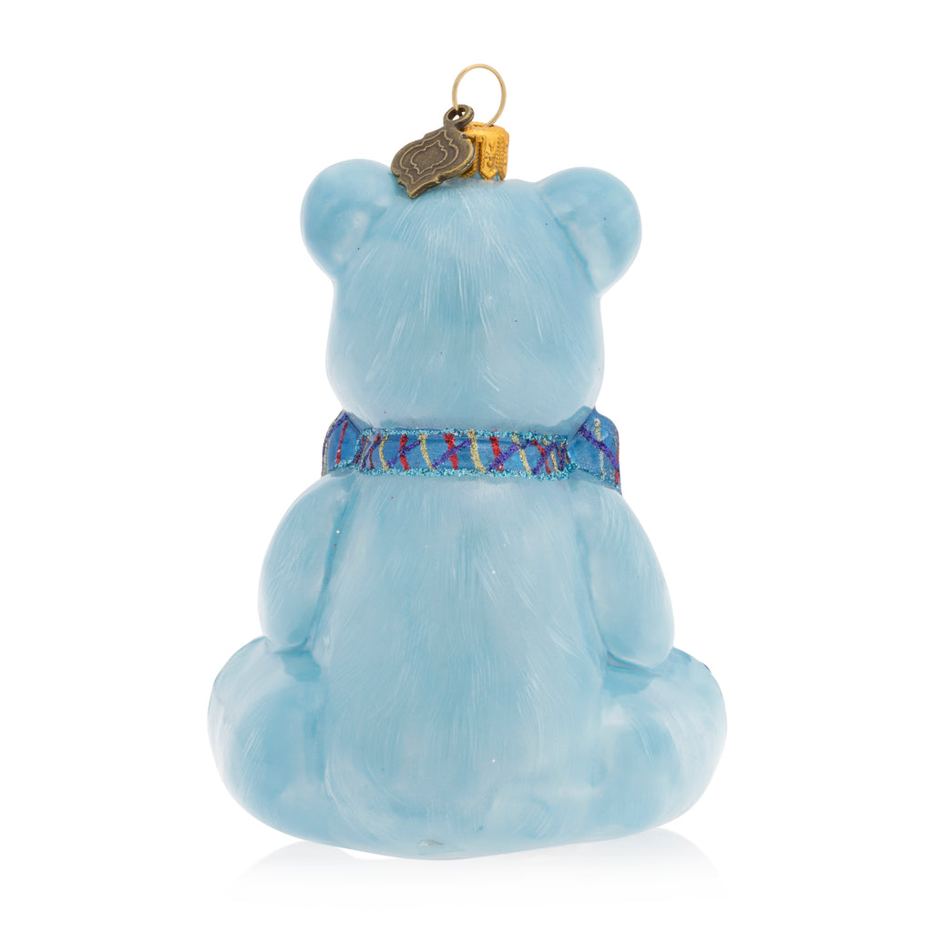 Baby's First Christmas Teddy Glass Ornament