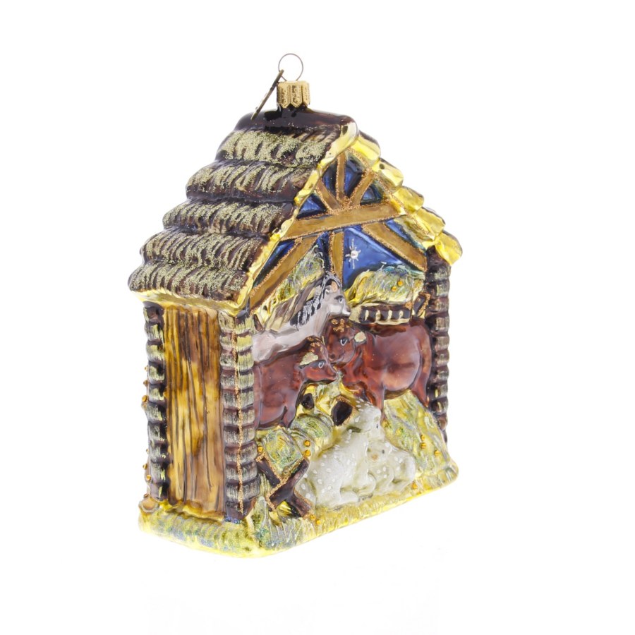 Jay Strongwater Holy Family Glass Ornament.