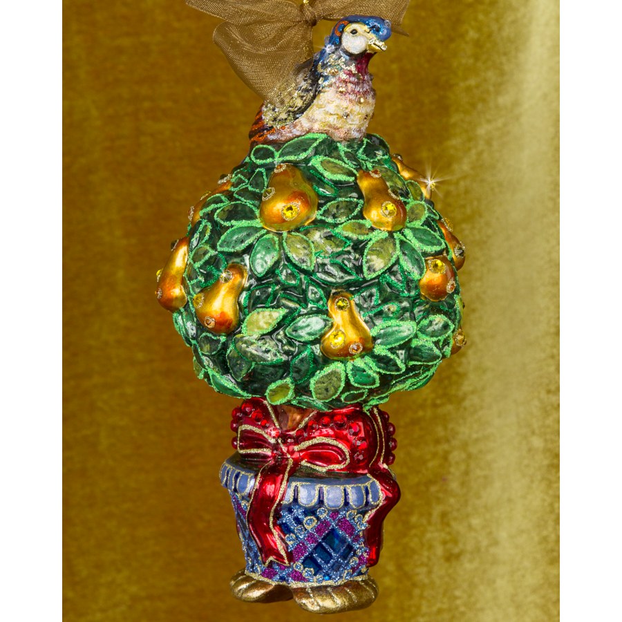 Partridge In A Pear Tree Glass Ornament