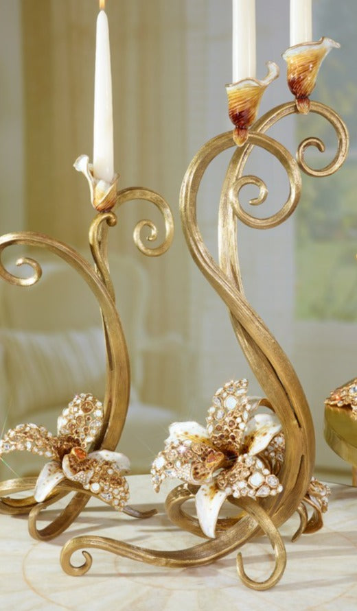 Roselyn Orchid Double Candlestick Golden – Jay Strongwater