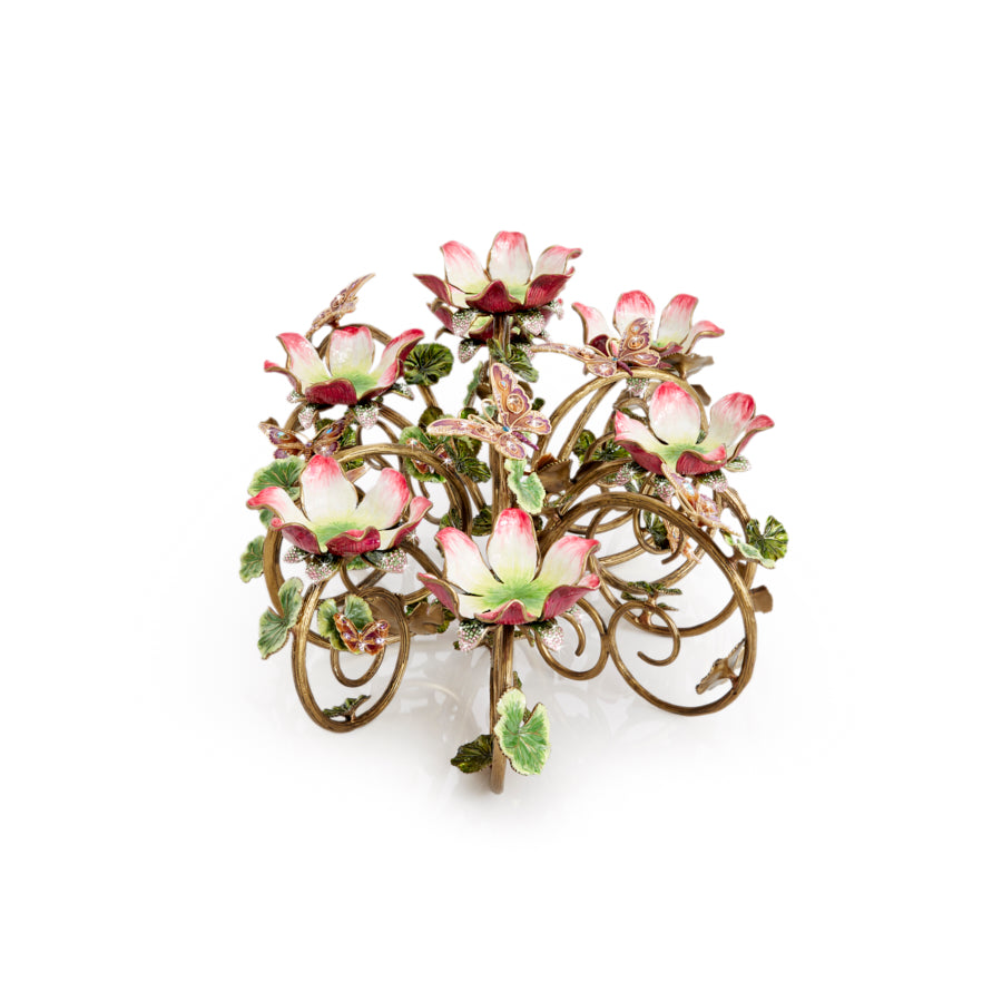 Jay Strongwater Claudine Floral & Butterfly Candelabra